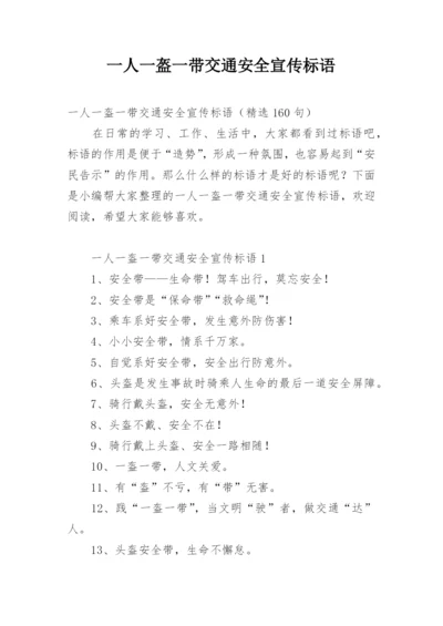一人一盔一带交通安全宣传标语.docx