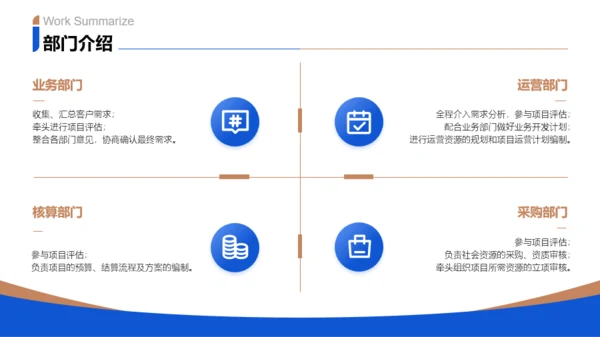 蓝金色商务风通用行业年终总结PPT模板