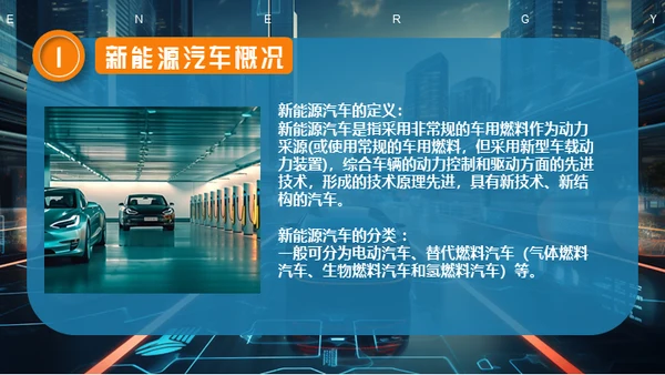 新能源汽车电动汽车概念车通用PPT模板