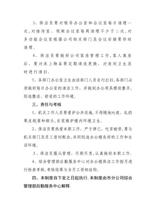 办公楼保洁管理制度及岗位职责.docx