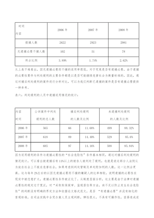 逮捕标准的实证分析-法律论文.docx