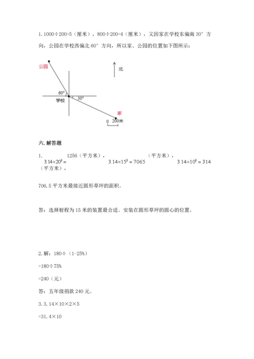 人教版六年级上册数学期末测试卷【各地真题】.docx