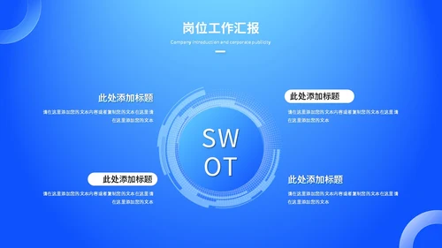 蓝色渐变科技风工作总结工作汇报ppt模板