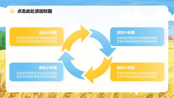 黄色插画风风英语演讲学习汇报PPT模板