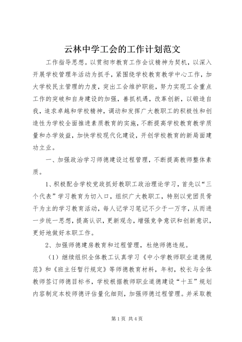 云林中学工会的工作计划范文.docx