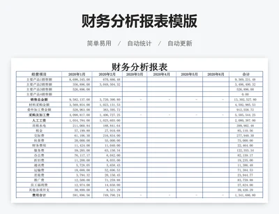 财务分析报表模版