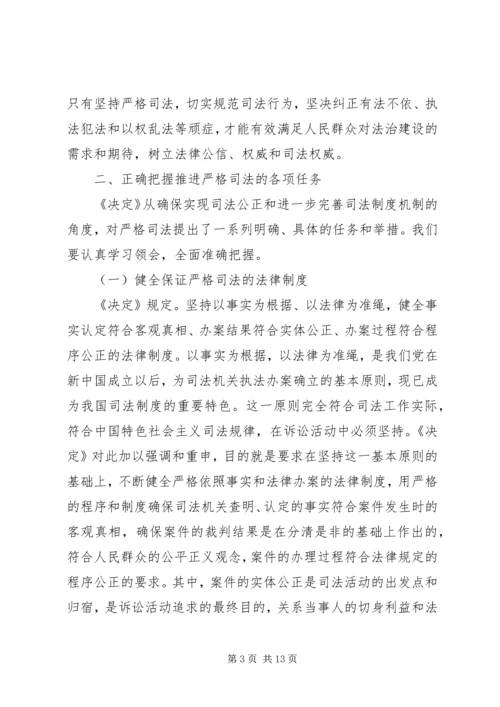 推进严格司法（学习贯彻党的十八届四中全会精神）.docx