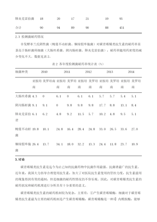 碳青霉烯类抗生素耐药状况及耐药机理分析1.docx