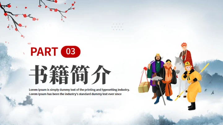 《西游记》中小学生阅读指导通用PPT模板