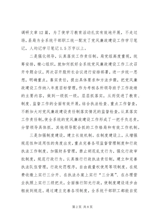 工商局党风廉政建设分析材料.docx