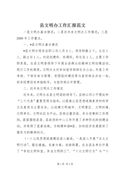 县文明办工作汇报范文.docx