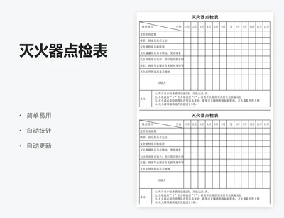 灭火器点检表