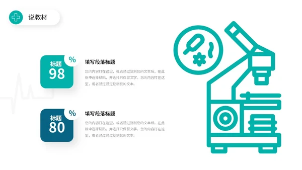 简约风双色流体形状线条护理行业教师说课PPT