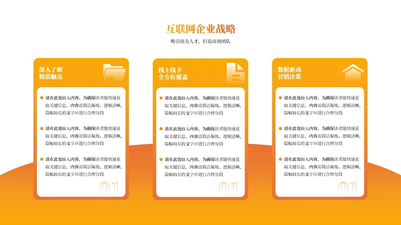 橙色商务风3项列表PPT单页