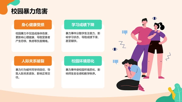 橙色插画风全国中小学生安全教育PPT模板