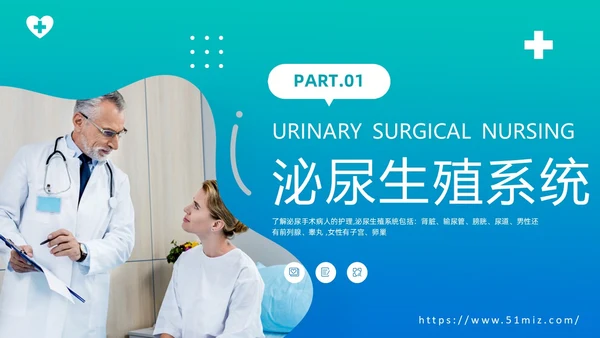 渐变绿色泌尿外科护理工作医疗健康通用PPT