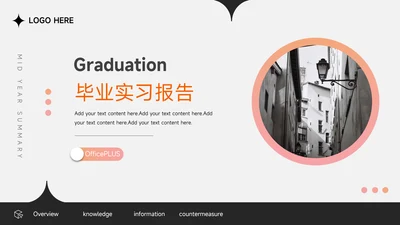 橙色时尚前沿毕业实习报告PPT模板