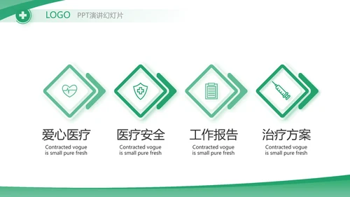 绿色大气医疗公司宣传工作总结汇报动态PPT