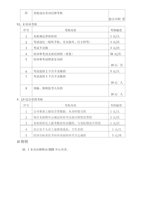 中心二次奖金分配、请假、劳动纪律管理办法.docx