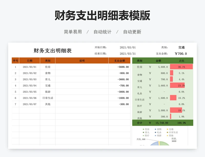 财务支出明细表模版