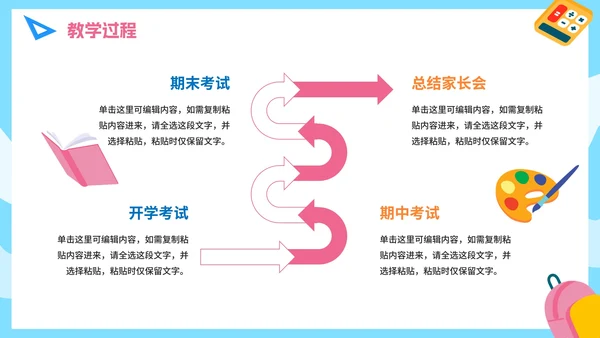 手绘卡通学校教师教学说课PPT模板