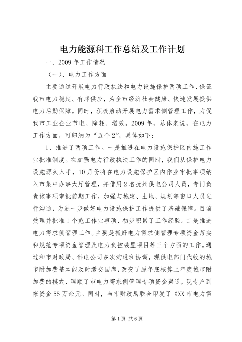 电力能源科工作总结及工作计划.docx