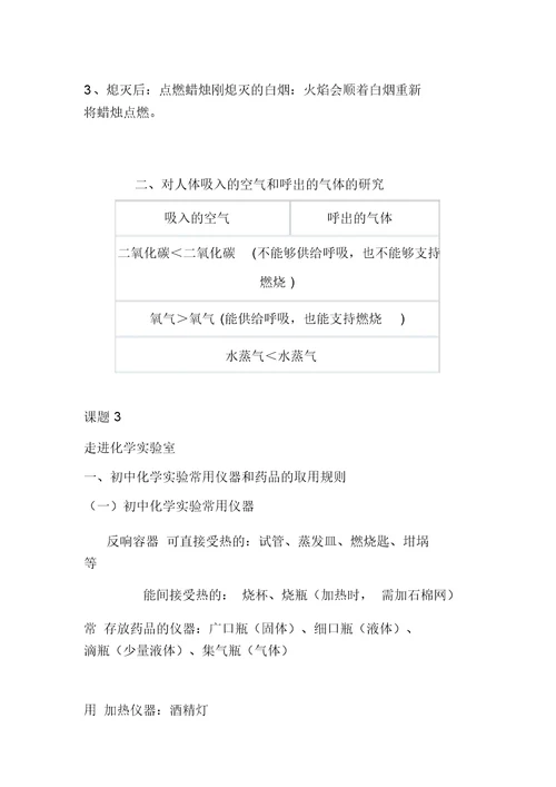 义务教育课程标准实验教科书化学九年级上册