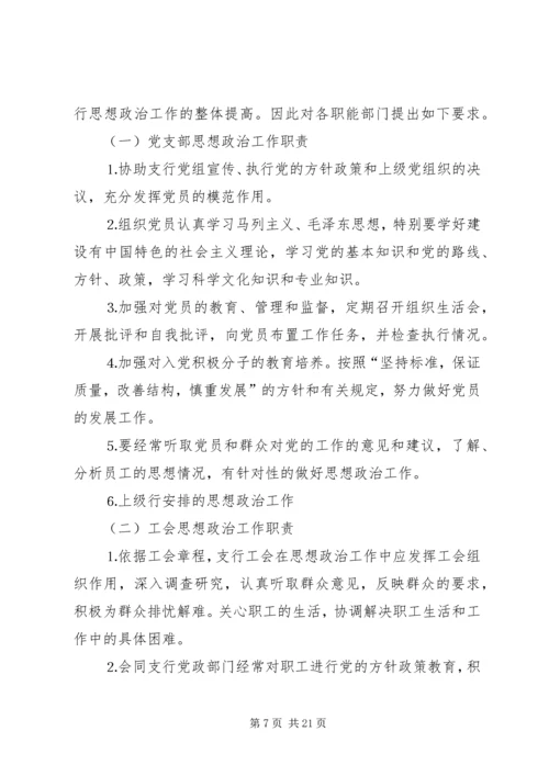 银行思想政治工作总结与安排 (6).docx