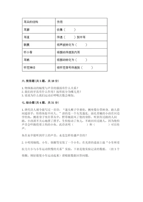 教科版四年级上册科学期末测试卷（历年真题）.docx