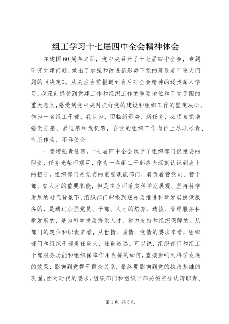 组工学习十七届四中全会精神体会.docx