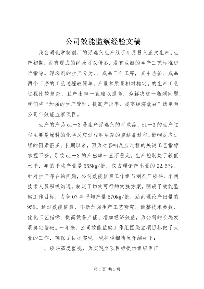 公司效能监察经验文稿.docx