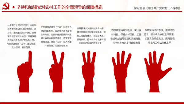 学习解读中国共产党农村工作条例PPT模板