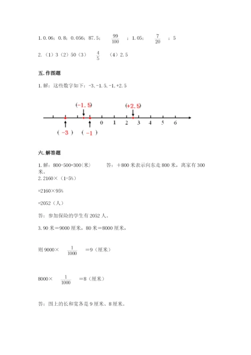 人教版六年级下册数学期末测试卷带答案（黄金题型）.docx