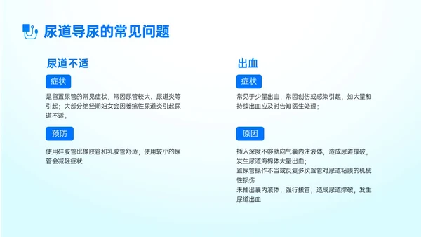 蓝色简约形状导尿相关知识培训PPT课件护理医疗