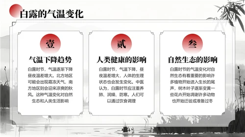 黑白色中国风白露节气学校主题班会PPT模板