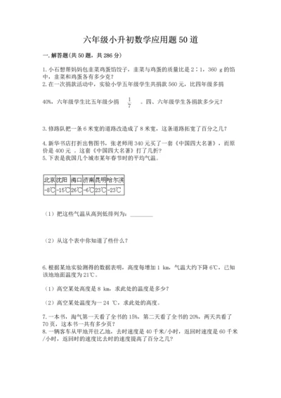 六年级小升初数学应用题50道加下载答案.docx