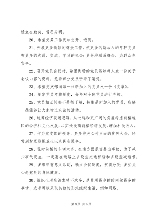 对党支部的意见和建议： (2).docx