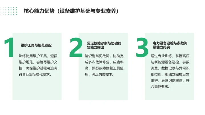 绿色简约风电气工程和自动化专业大学生职业生涯规划发展展示PPT模版