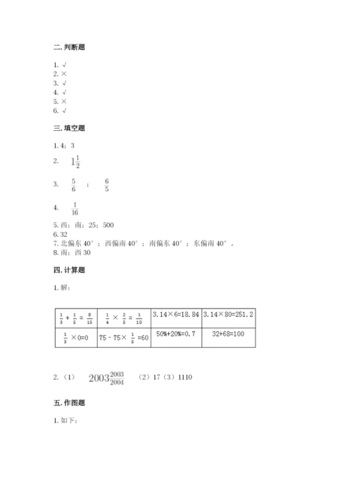 六年级上册数学期末测试卷及参考答案ab卷.docx