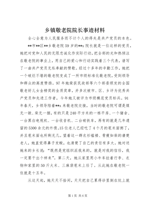 乡镇敬老院院长事迹材料.docx