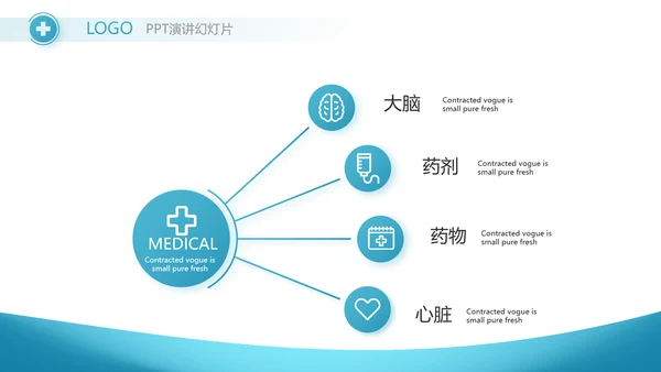 蓝色医疗医药公司工作总结PPT