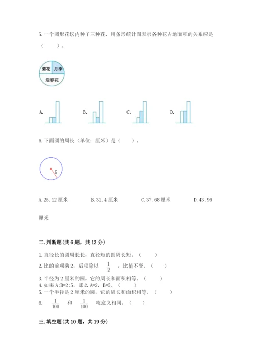 2022六年级上册数学期末考试试卷精品（名师系列）.docx