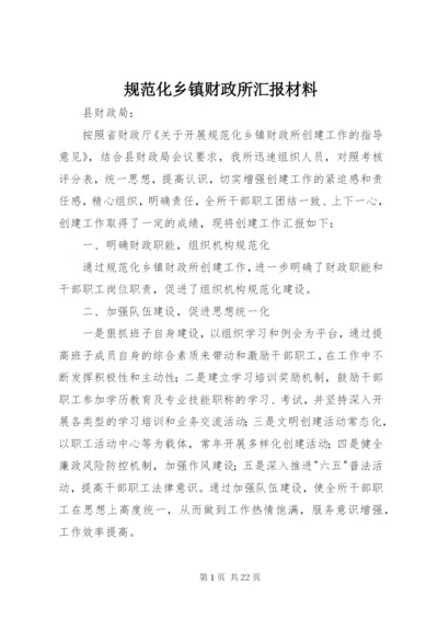 规范化乡镇财政所汇报材料.docx