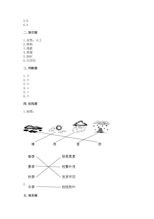 教科版二年级上册科学期末测试卷学生专用.docx