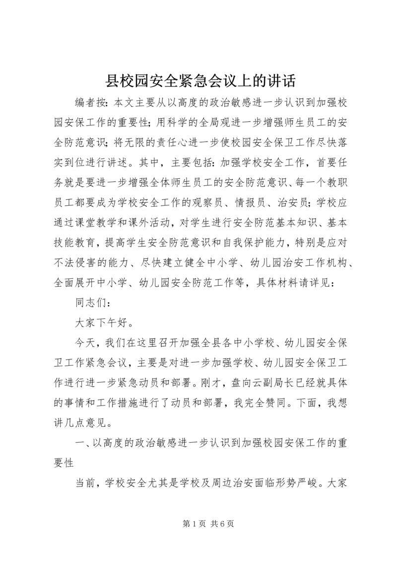 县校园安全紧急会议上的讲话.docx