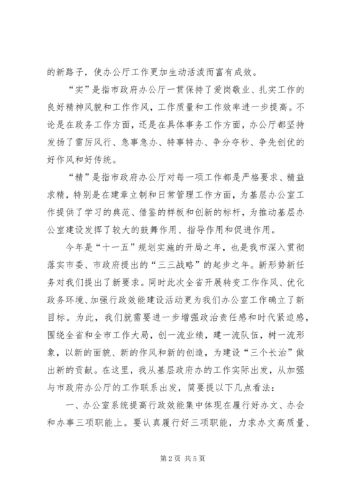 县政府办效能建设的讲话.docx