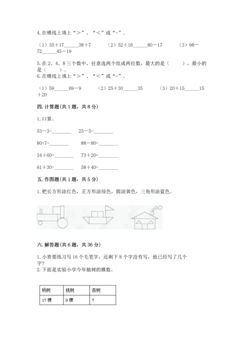 人教版一年级下册数学期末测试卷及参考答案一套.docx