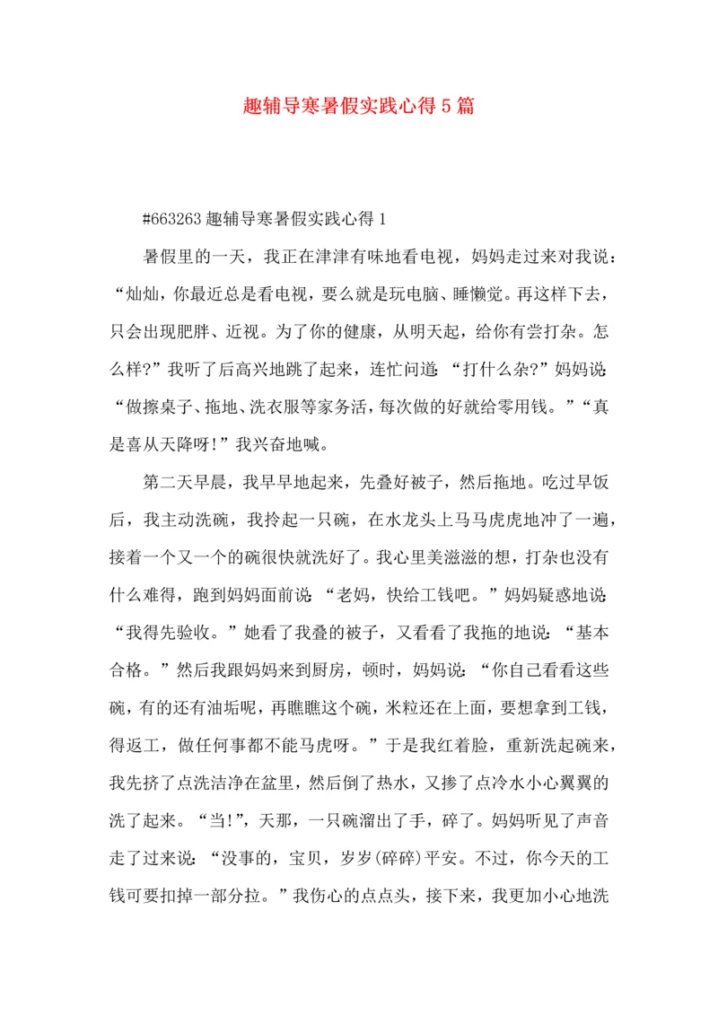 趣辅导寒暑假实践心得5篇.docx