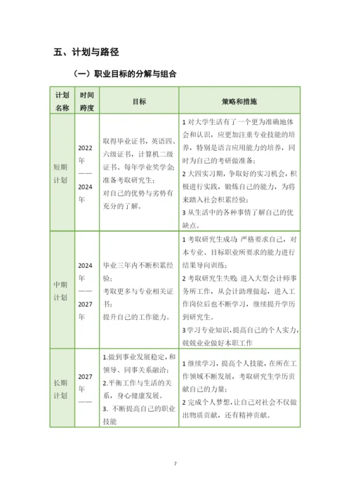 11页4800字财务管理专业职业生涯规划.docx