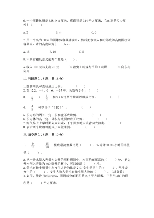 人教版六年级下册数学期末测试卷（考点精练）.docx